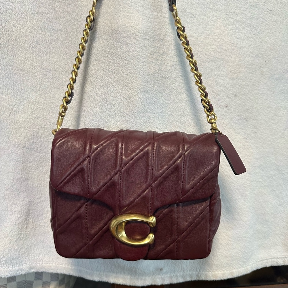 Coach Burgundy Quilted Leather Shoulder Bag